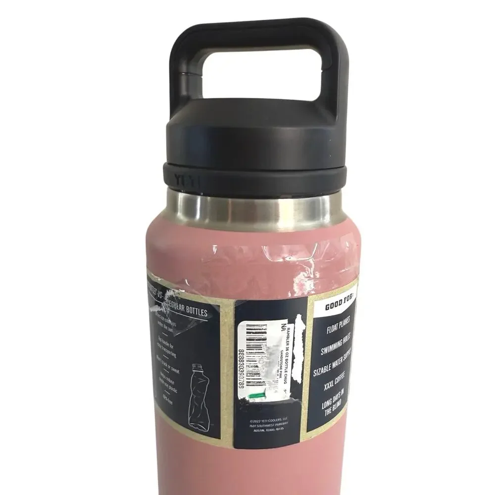 NWT YETI Rambler 36oz. Water Bottle sandstone pink with chug cap